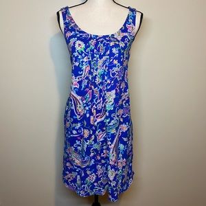 Ralph Lauren Blue Paisley Dress, Size XL